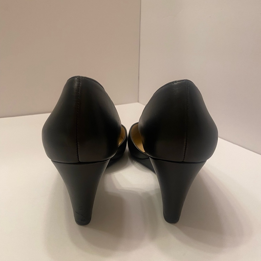 Franco Sarto Black Leather Upper Wedge Heel Women’s size 9.5, Black support Heel - Picture 7 of 14